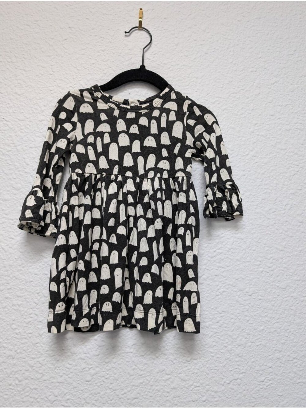 Kate Quinn Bamboo Ghosts Bell Sleeve Dress 6-12 Months Spooky Halloween